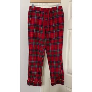 Lands End Mens sz S Red Plaid Flannel Pajama Pants Cotton Sleepwear heritage